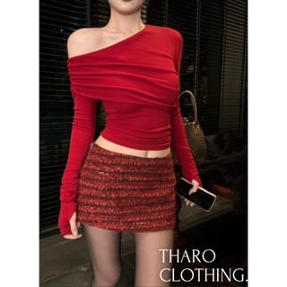  Áo Nữ Lệch Vai Tay Dài 1 Bên Phối Tùng - Tharo Clothing  AO00319  