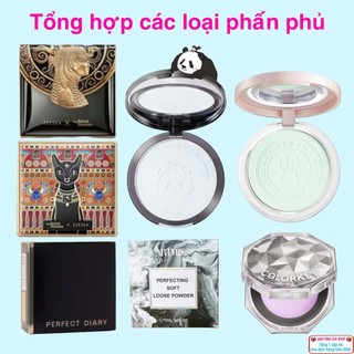  Tổng hợp các loại phấn phủ thông dụng trên thị trường: PERFECT DIARY ZEESEA ARTMISS MENOW COLORKEY... 