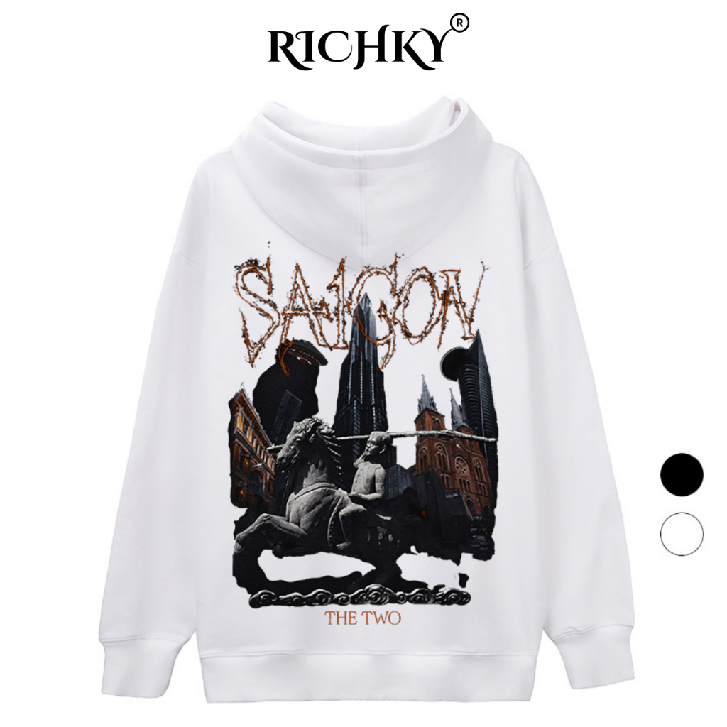 Áo Hoodie Richky Luxury Premium Nỉ Nhà Thờ Đức Bà Bitexco Landmark 81 Saigon The Two