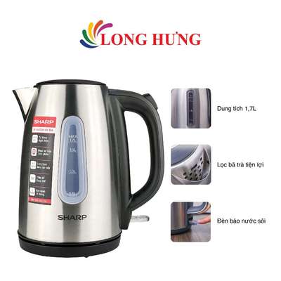 Bình đun siêu tốc Sharp 1.7 lít EKJ-17VSS-ST - Hàng chính hãng
