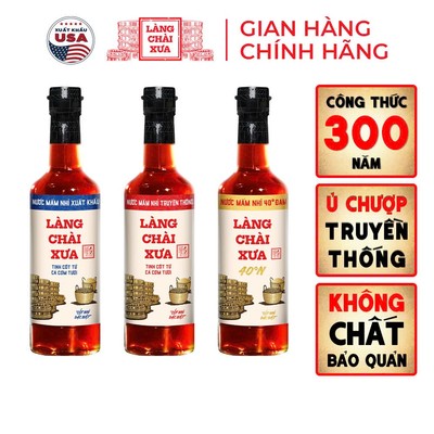 [Combo 3 chai XANH ĐỎ VÀNG] Nước mắm nhỉ Làng Chài Xưa nhãn xanh xuất khẩu nhãn đỏ 30N nhãn vàng 40N