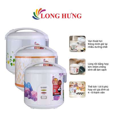 Nồi cơm điện nắp gài Sharp 1.8 lít KS-18TJV/"GR"/"LL" - Hàng chính hãng