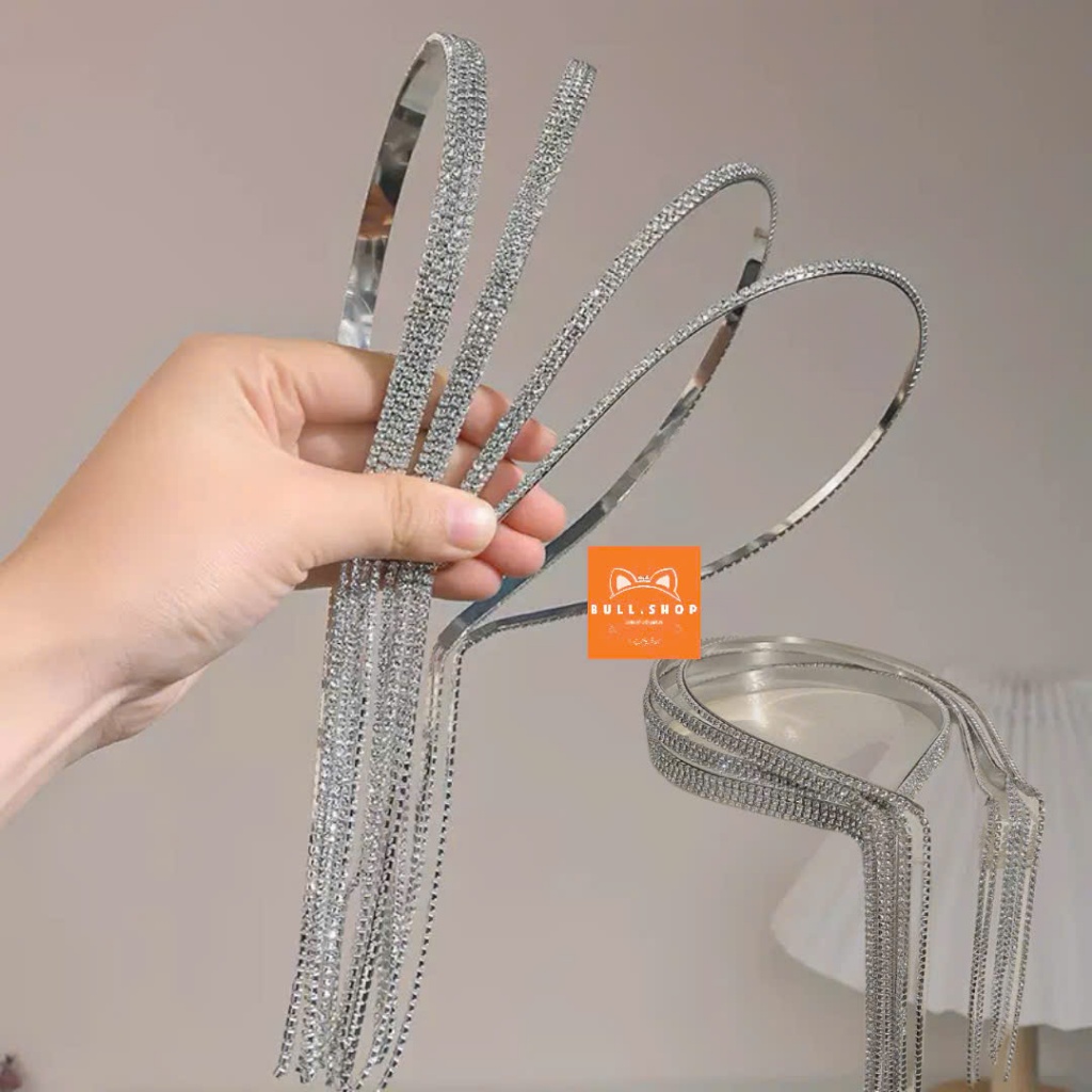 CK19 cài tóc kim loại đính hạt sang trọng tua rua BULL.SHOP