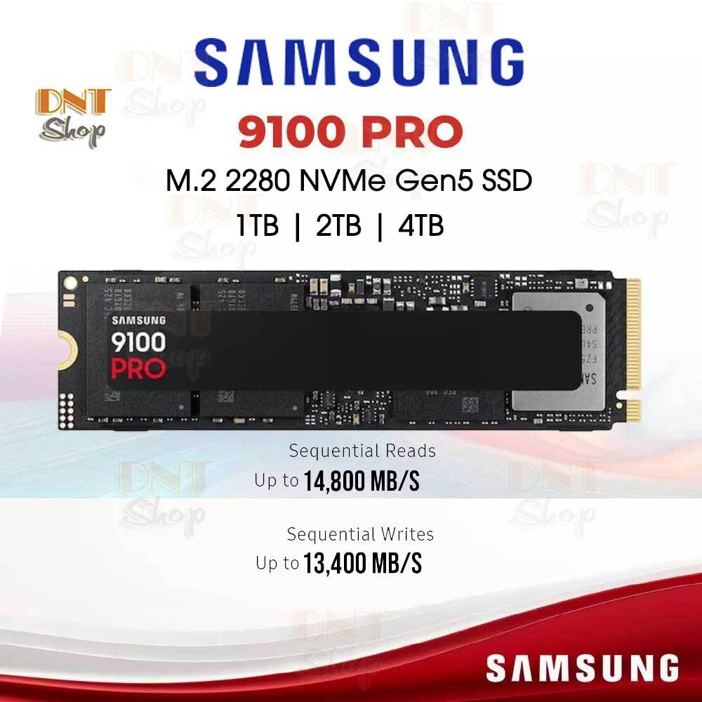 Ổ cứng SSD Samsung 9100 PRO 1TB / 2TB / 4TB New 100% PCIe Gen5 x4 NVMe - Bảo hành 5 năm