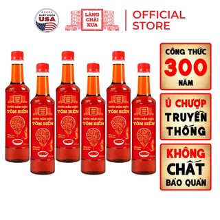   TẶNG 1 NƯỚC TƯƠNG 125ML  Thùng 6 chai nước mắm tôm biển Làng Chài Xưa 525ml Hồng Ngọc Đại Dương 