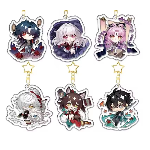 Móc khóa game Honkai: Star Rail hình nhân vật dễ thương Dan Heng, March 7th, Sampo, Gepard, Himeko
