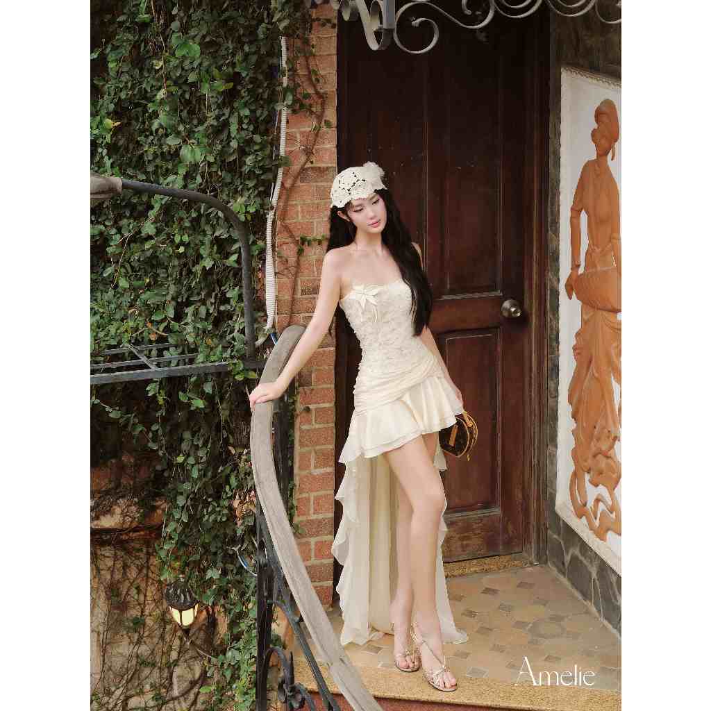 AMELIE - Đầm mullet ngang ngực ren hoa - Diva Dress AME248