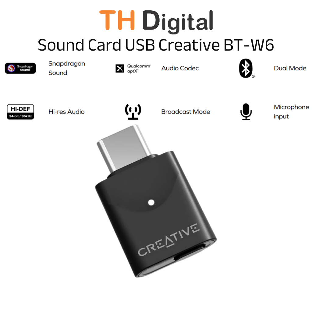 Sound Card USB Bluetooth Creative BT-W6 - aptX Lossless 5.4 Hàng chính hãng