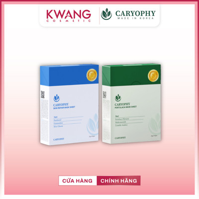 [KW] Hộp 10 Miếng Mặt Nạ Caryophy Hỗ Trợ Giảm Mụn Mờ Thâm Portulaca Mask Hàn Quốc