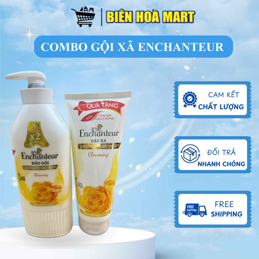 sữa tắm + gội Enchanteur Charming 180g