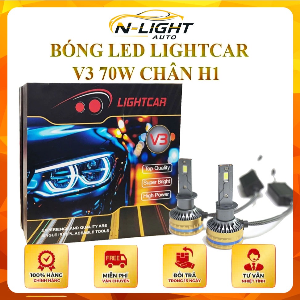 Bóng Led LIGHTCAR V3 70W - Chân H1 Siêu Sáng