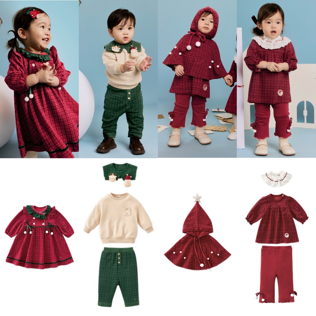 NOUS 2025 - Bộ quần áo dài tay Nous Giáng sinh 2025 cho bé 6 tháng đến 2 tuổi - XMAS - NFXMAS
