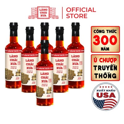[Tặng Nước tương 125ml] Thùng 6 chai Nước mắm nhỉ Làng Chài Xưa Nhãn Đỏ 500ml/chai vị gu ông bà xưa