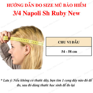Mũ bảo hiểm 3/4 Napoli Sh Ruby New