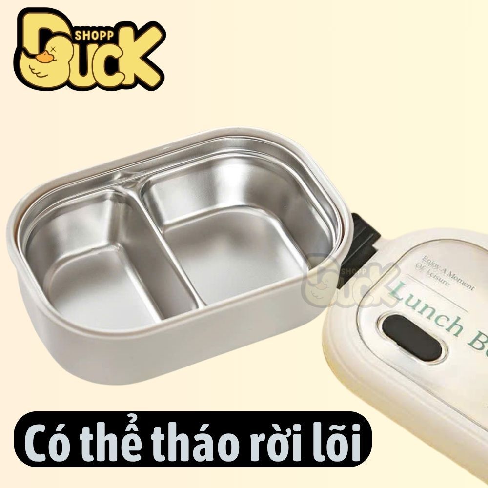 Hộp Đựng Cơm 2 Ngăn Bằng Thép Không Gỉ 1000ml Tiện Lợi Fly NomoDuck | BigBuy360 - bigbuy360.vn