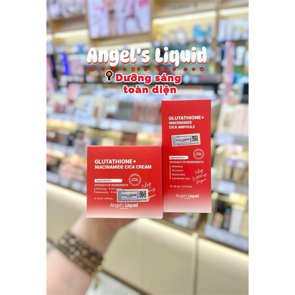 [CHÍNH HÃNG 100%] BỘ DƯỠNG TRẮNG & PHỤC HỒI DA ANGEL’S LIQUID GLUTATHIONE +NIACINAMIDE CICA AMPOULE/