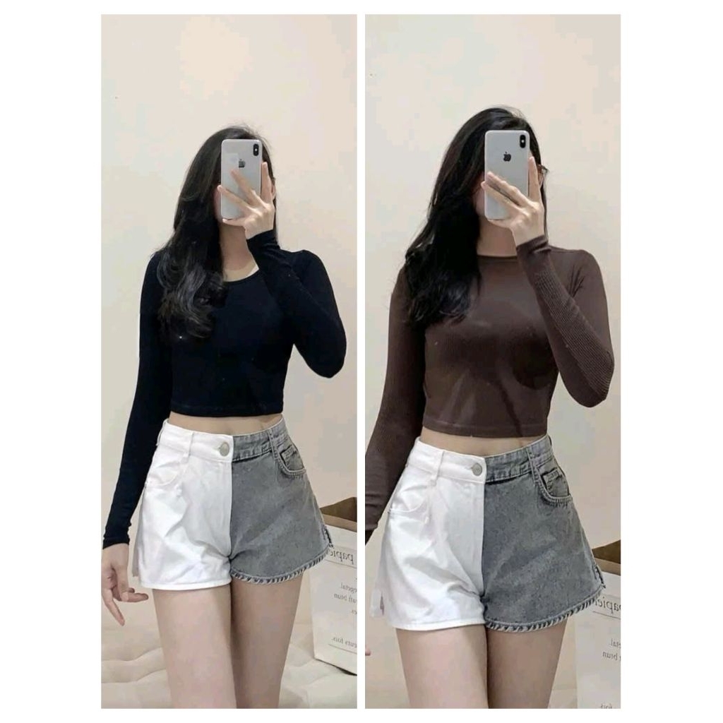 (BomoHouse) Áo crotop tay dài gân tăm PB* dư xịn (42-55 kg)