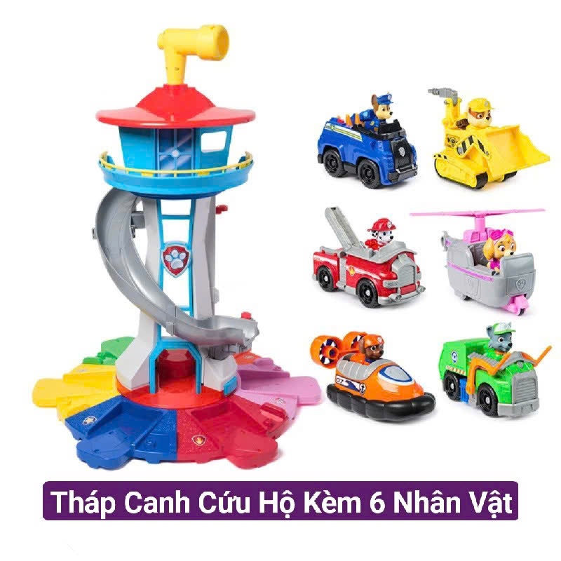 Đồ Chơi Tháp Canh Cứu Hộ Paw Patrol Kèm 6 Nhân Vật Anh Hùng – Cao 52cm