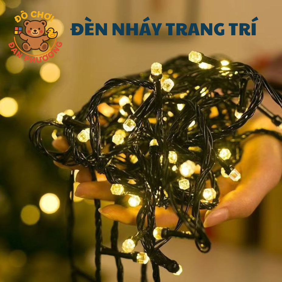 Bộ Đèn Nháy 50M Kim Cương, Dây Led 4 lớp kích thước 50M Trang Trí