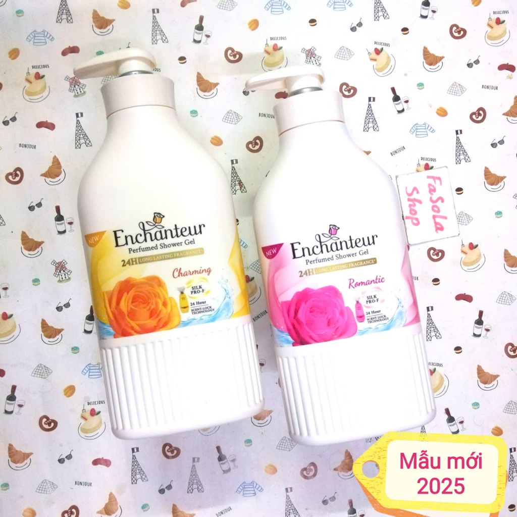 Sữa tắm hương nước hoa ENCHANTEUR 250ml / 550ml Việt Nam xuất Thái vàng hồng tím shower gel wipro