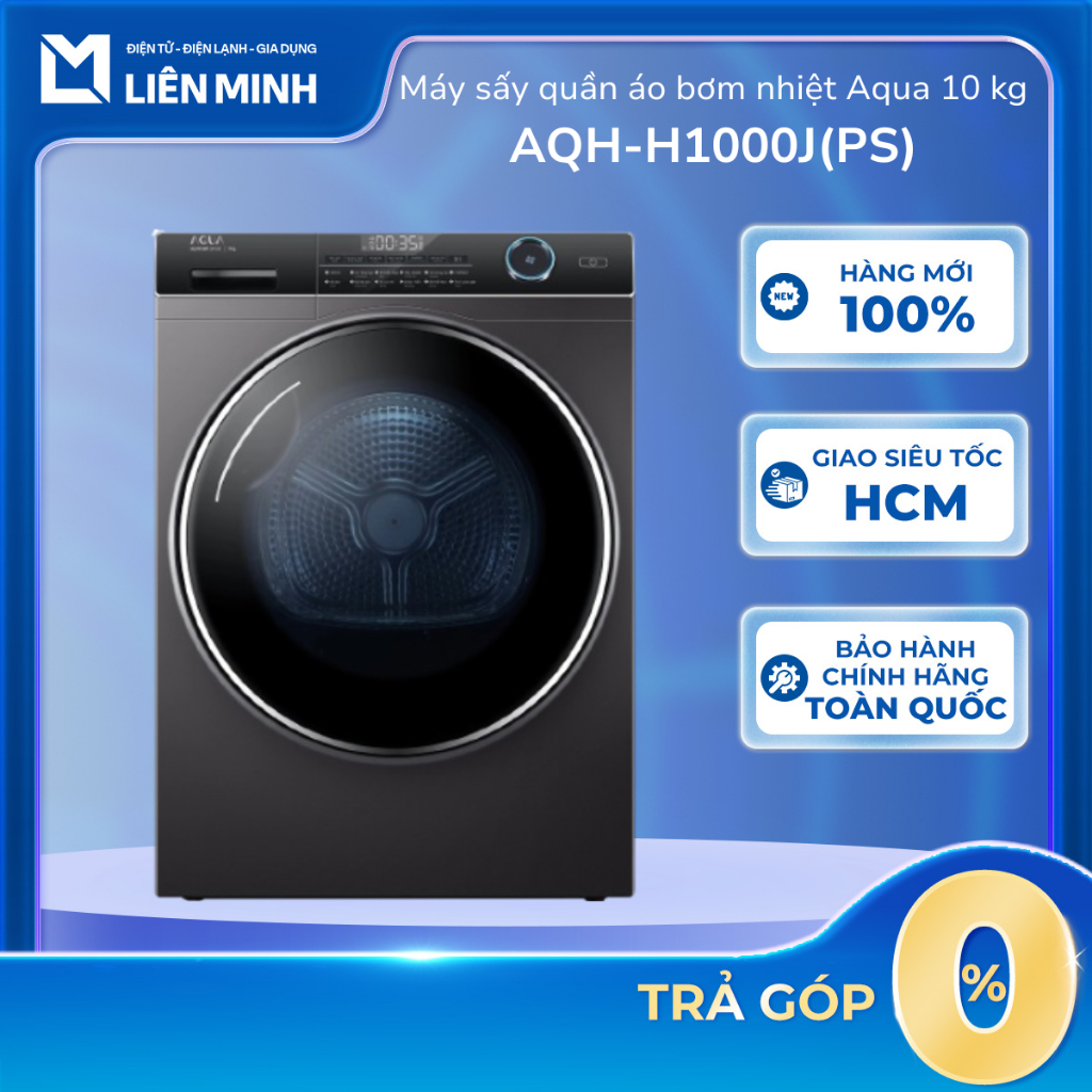 AQH-H1000J(PS) - Máy Sấy Bơm Nhiệt Aqua 10 Kg AQH-H1000J(PS) - Bảo Hành Chính Hãng [GIÁ MÁY]