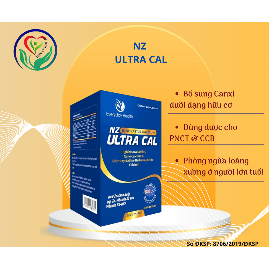 NZ Ultra Cal - Everyday Health - Bổ sung Canxi (Calci) Nano Hữu Cơ - Hộp 30 viên