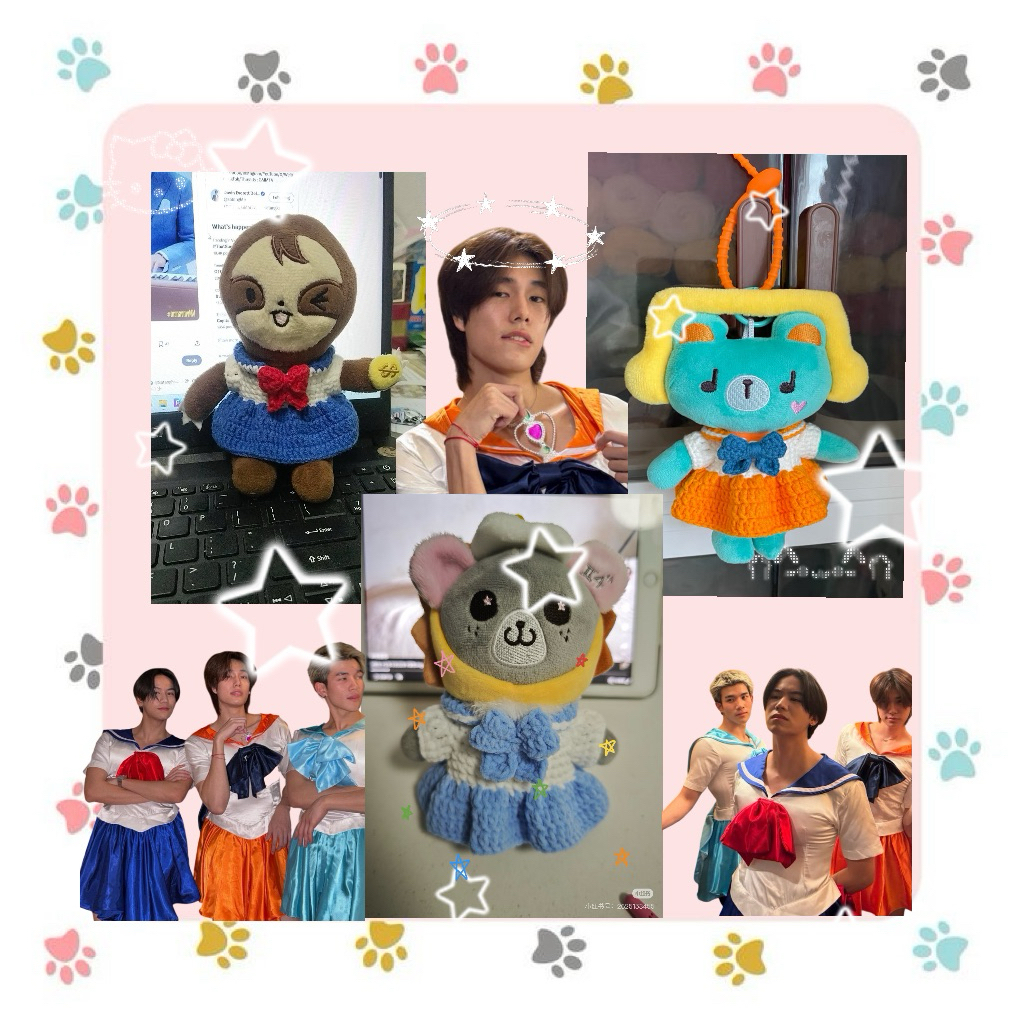 tlhh | Váy Sailor Moon handmade bằng len cheapmoment với Phuwin, Forth, Satang cho các bé linh vật c