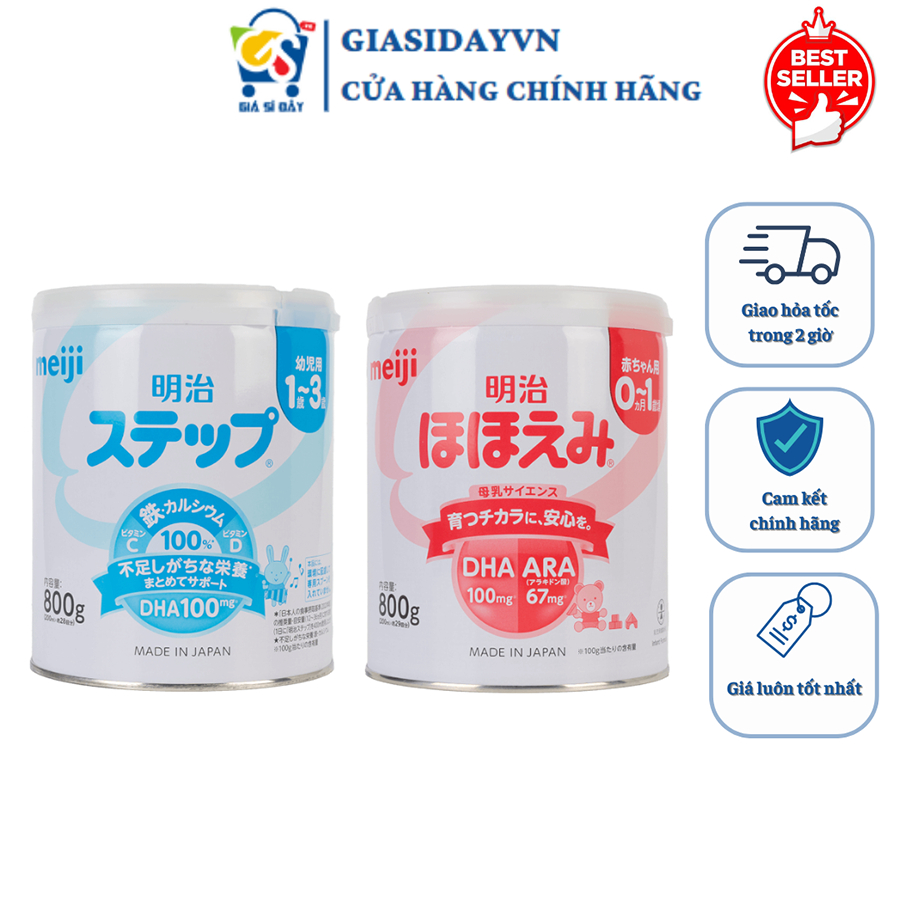 [Date 2027] Sữa Meiji NỘI ĐỊA Nhật Số 0 & Số 9 , 0-1 & 1-3 , Meiji HP , Sữa Công Thức Hộp 800g