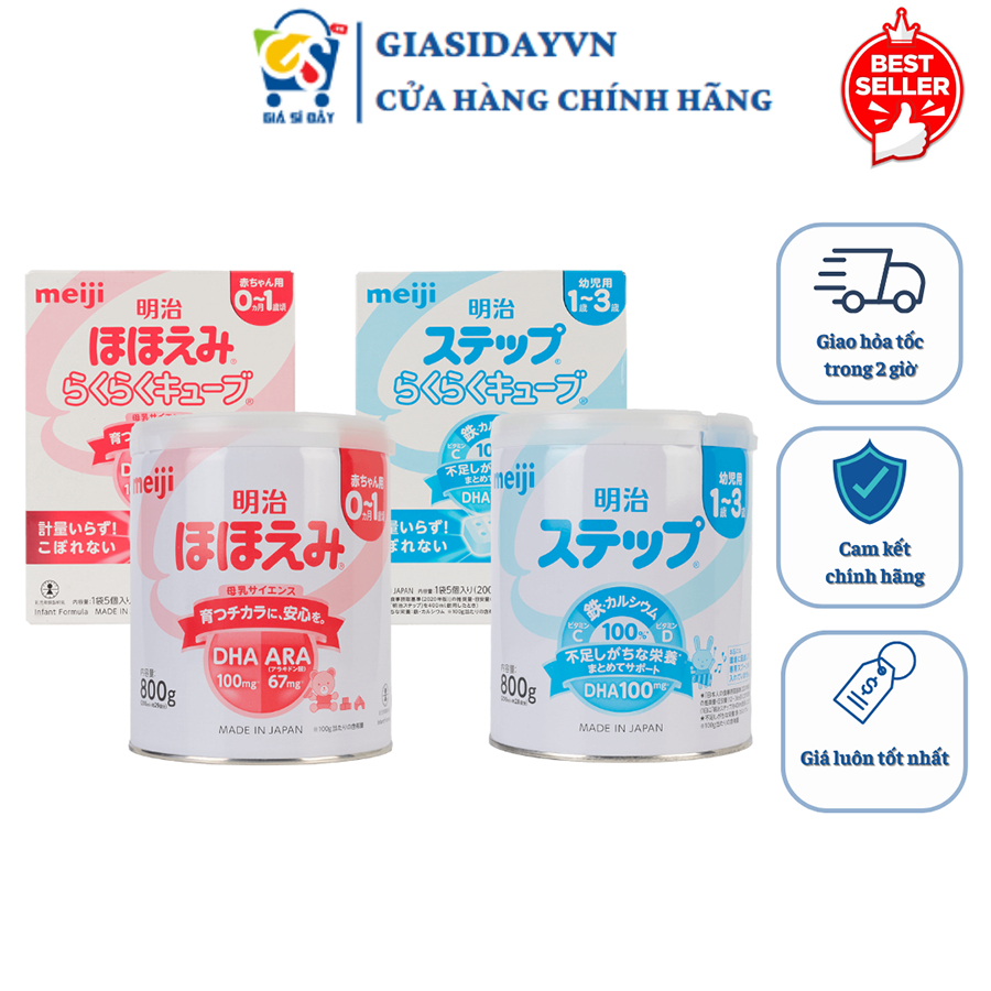 [HSD 2027] Sữa Meiji NỘI ĐỊA Nhật Lon, Thanh Số 0-9 , 0-1 & 1-3 , Meiji HP , Sữa Bột Công Thức 800g
