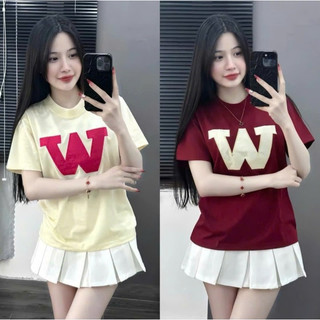 Áo thun tay lỡ unisex nam nữ CHỮ W, Áo phông unisex form rộng