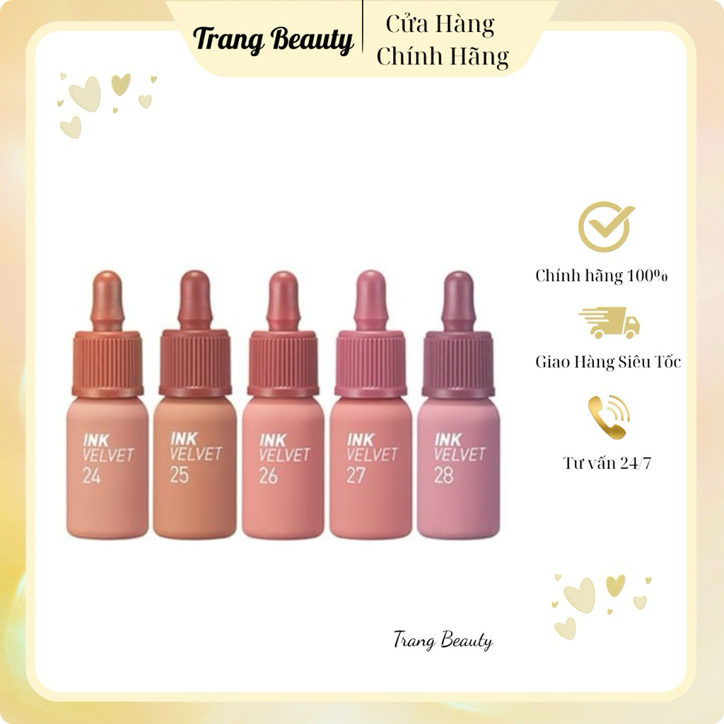 Son kem Ink Velvet Peripera mẫu mới 25 26 27 41 Hàn Quốc 4g