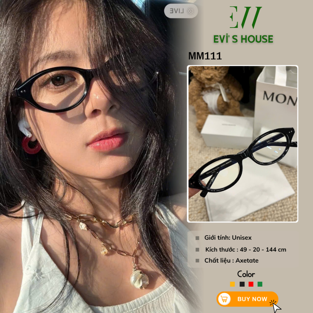 [VIP VERSON] [364] Kính mắt thời trang cao cấp Nam Nữ MM111 thiết kế nhỏ gọn oval cực ngầu Full box