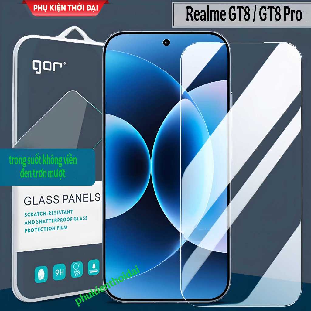 Cường lực Gor Realme GT8 / GT8 Pro trong suốt trơn mượt hạn chế vân tay