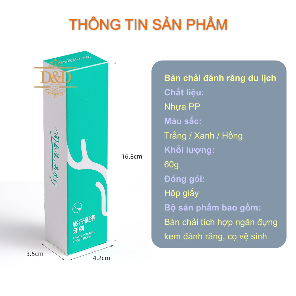 Bàn chải đánh răng gấp gọn du lịch ETRAVEL tích hợp ngăn đựng kem tiện lợi | BigBuy360 - bigbuy360.vn