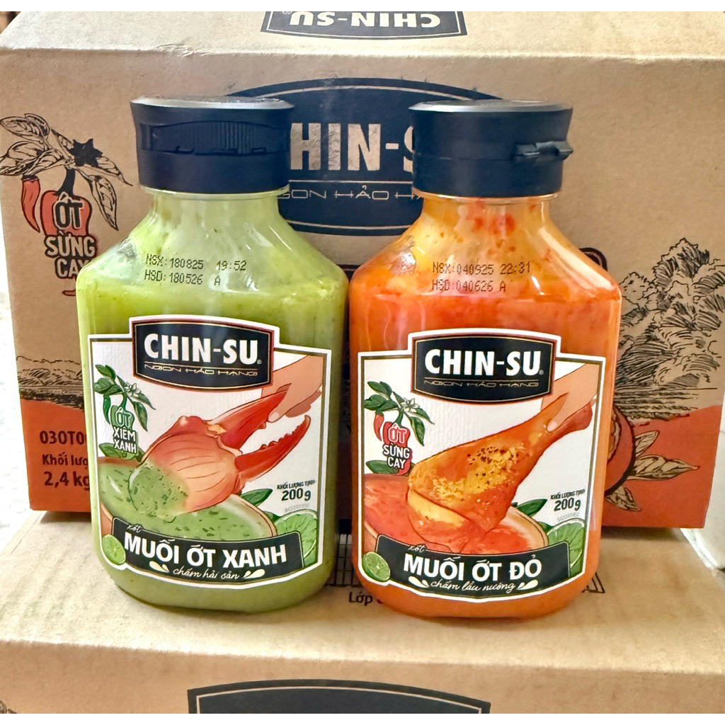 SỐT MUỐI ỚT CHINSU XANH /ĐỎ CHAI 200GR