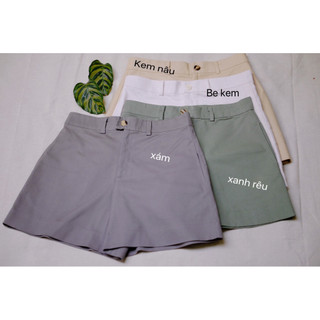 Quần Shorts kaki lưng cao form chữ A basic ( Ảnh thật shop chụp)