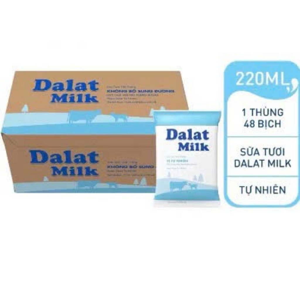 DALAT MILK KHÔNG ĐƯỜNG BỊCH 220ML