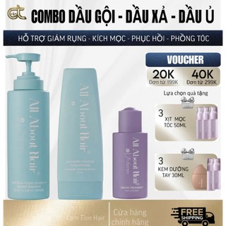  BỘ 3 SẢN PHẨM DẦU GỘI + DẦU XẢ + DẦU Ủ OIL  NHÀ ALL ABOUT HAIR 