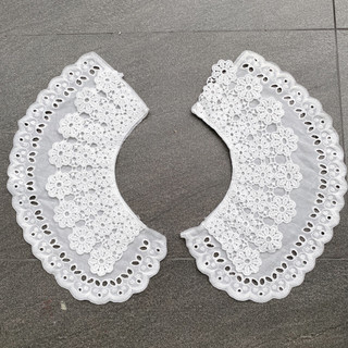 Phụ Liệu May Mặc Lá Cổ Kate Chưa May thêu 2 lớp (vòng co 22cm x2 , bản cổ 12cm)