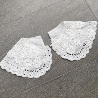 Phụ Liệu May Mặc Lá Cổ Kate Chưa May thêu 2 lớp (vòng co 22cm x2 , bản cổ 12cm)
