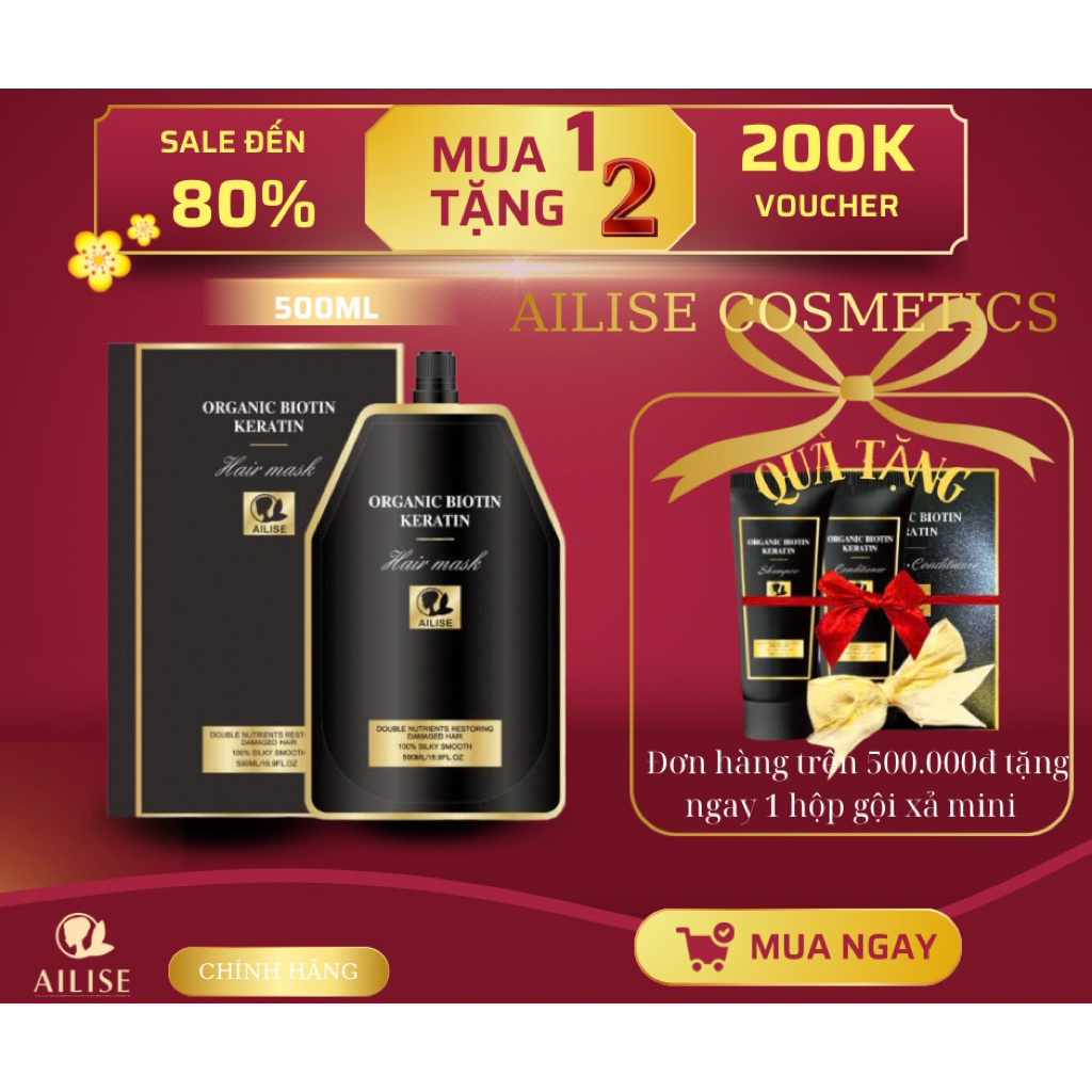 Hấp Ailise Organic Biotin Keratin