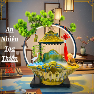  Thác Nước Phong Thủy Trầm Hương Chú Tiểu An Nhiên Thiền Viên Thác Nước Tiểu Cảnh Trang Trí Quà Tặng 