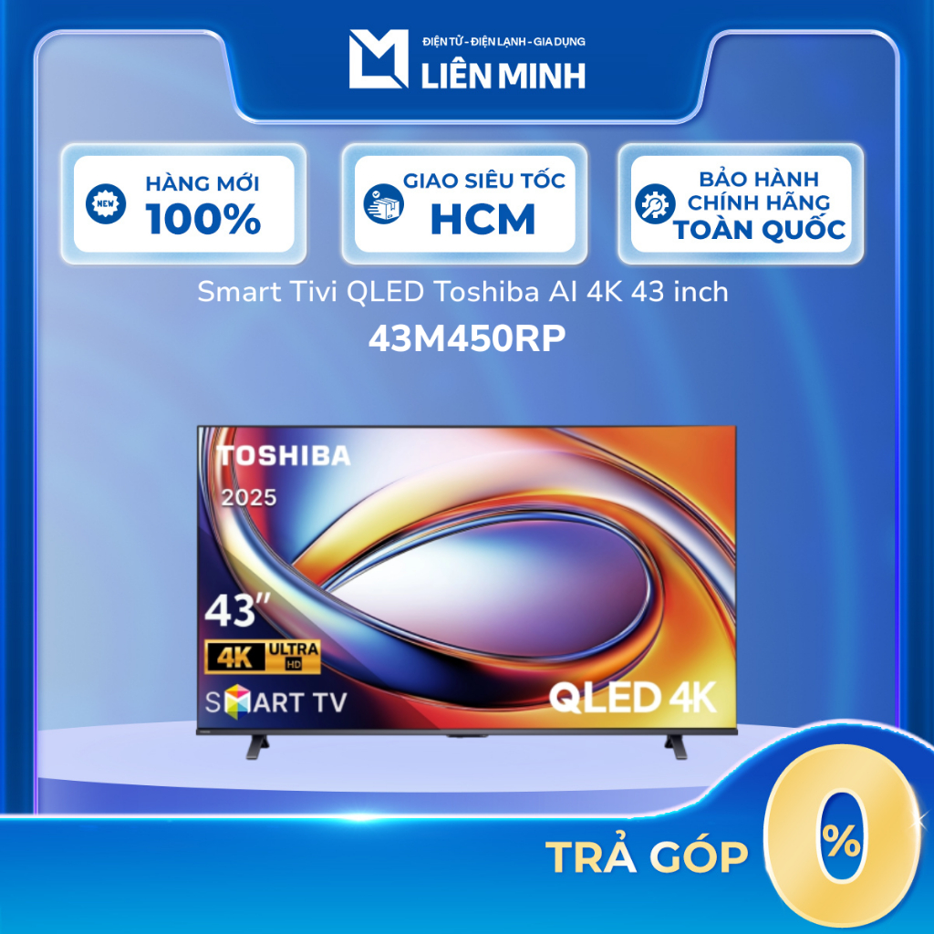 43M450RP - Smart Tivi QLED Toshiba AI 4K 43 inch - AI 4K Clarity, AI Picture Optimizer, AI HDR Enhan