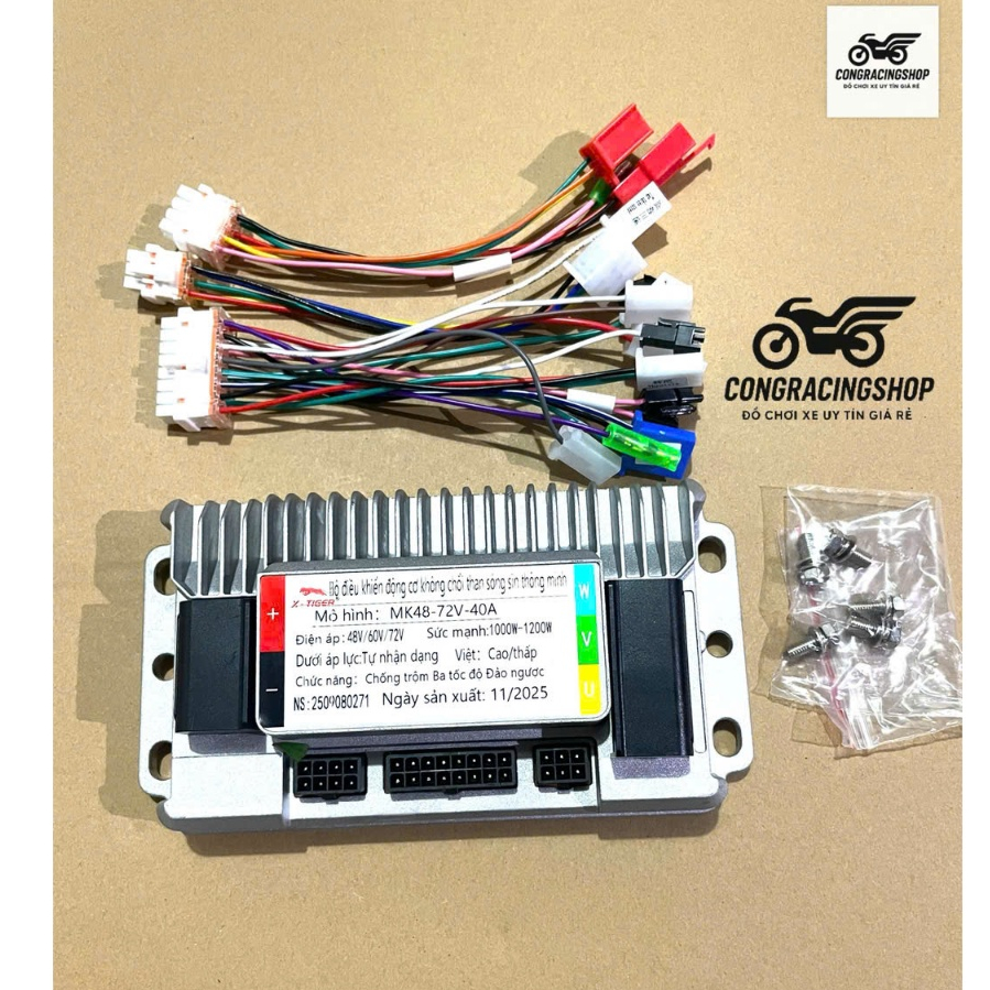 Ic đúc 1000w-1200w-1500w XIRI 48/60/72v đã mở max tua Bảo Hành 12 Tháng ( đầy đủ phụ kiện )