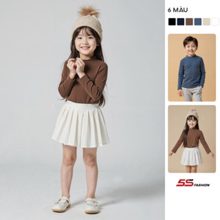  Áo Giữ Nhiệt Cổ 3 Phân Cho Bé Trai Bé Gái HEAT-TECH Extra-warm Lót Bông Nỉ Cực Ấm KAGN25006 