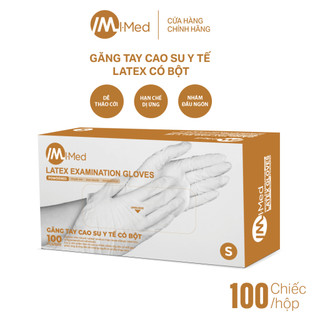  Găng tay cao su y tế Imed Latex có bột 4.9g 100 chiếc hộp 