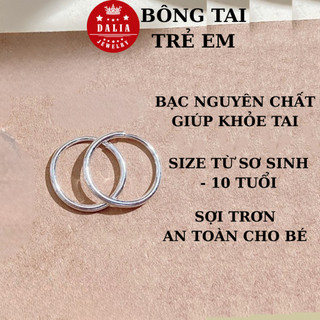 Bông tai bạc cho bé gái chuẩn bạc ta an toàn DaLia jewelry khuyên tai bạc trẻ em, tùng teng bạc