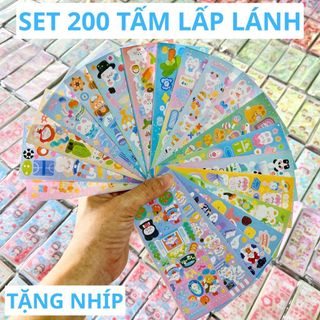  Combo 100 sticker lấp lánh trang trí toploader móc khoá handmade sticker dán trang trí sổ tay 