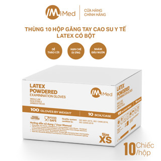 Thùng găng tay y tế Imed Latex có bột 4.9g 100 chiếc/hộp