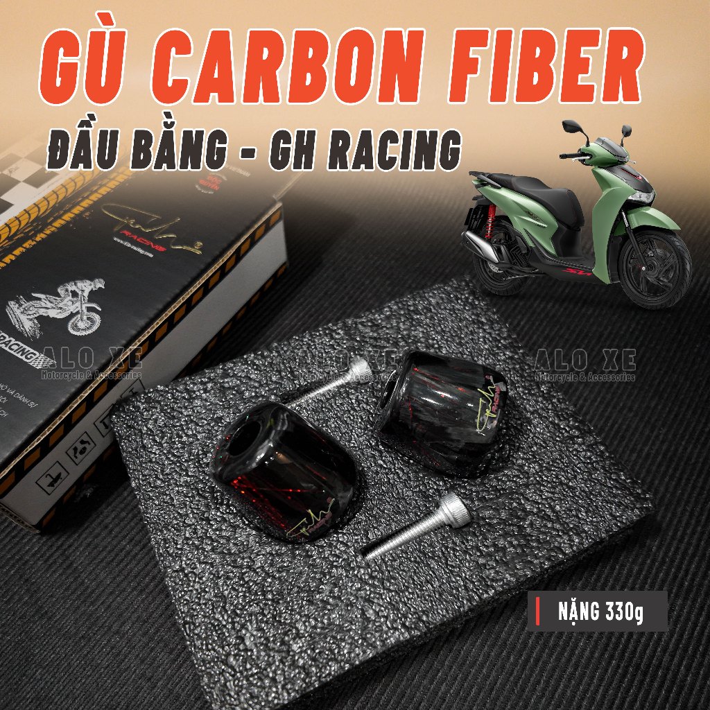 Gù Carbon FIber Xịn đầu bằng cho xe SHi, Lead, Vario 125/150, Winner, AB cũ, Vision Cũ - Phụ kiện, P